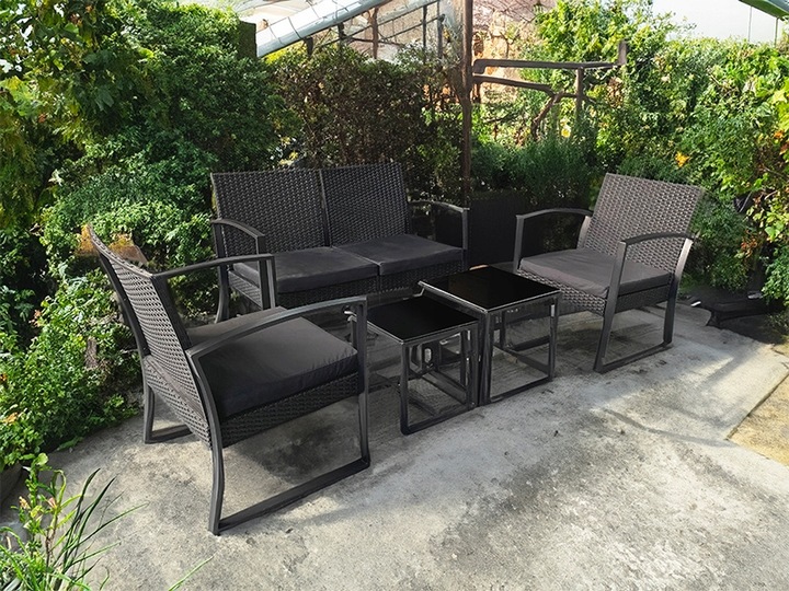 Zestaw mebli ogrodowych RODOS 5 elementów kanapa 2 fotele 2 stoliki