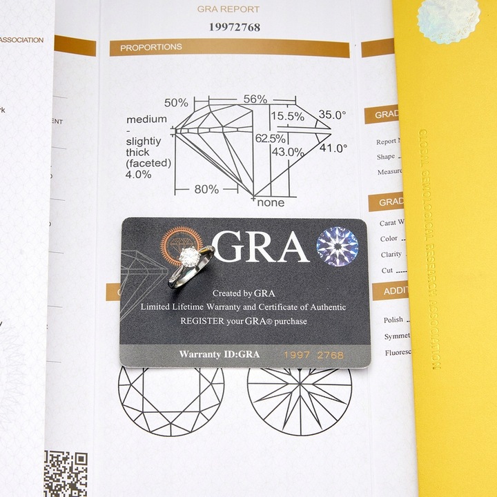 Pierścionek Moissanit 6,5 mm 1 karat srebro 925 rozmiar 22 PL