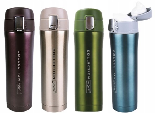 Elegancki Brązowy KUBEK TERMICZNY 450ML TERMOS Stalowy Bidon Maestro Brown