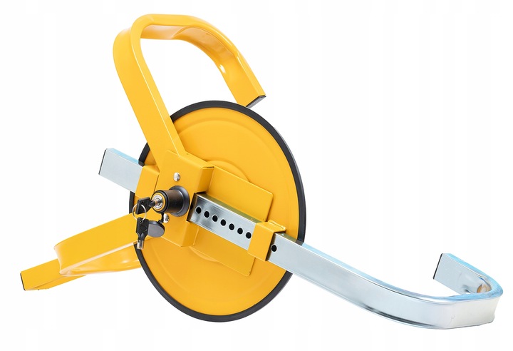 BLOKADA ANTYKRADZIEŻOWA ZABEZPIECZENIE KOŁA SAMOCHODU AUTA PRZYCZEPKI