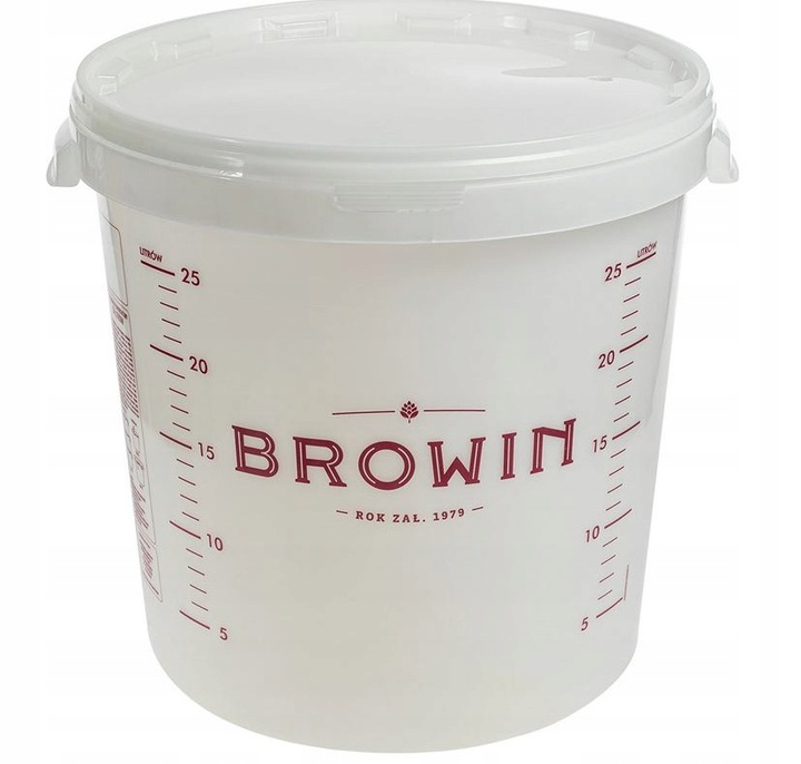 Pojemnik fermentacyjny na wino, miąższ 30 litrów z pokrywką BROWIN