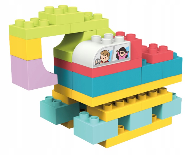 KLOCKI budowlane konstrukcyjne DUŻE ELEMENTY podwozia Zestaw XXL 86 el.