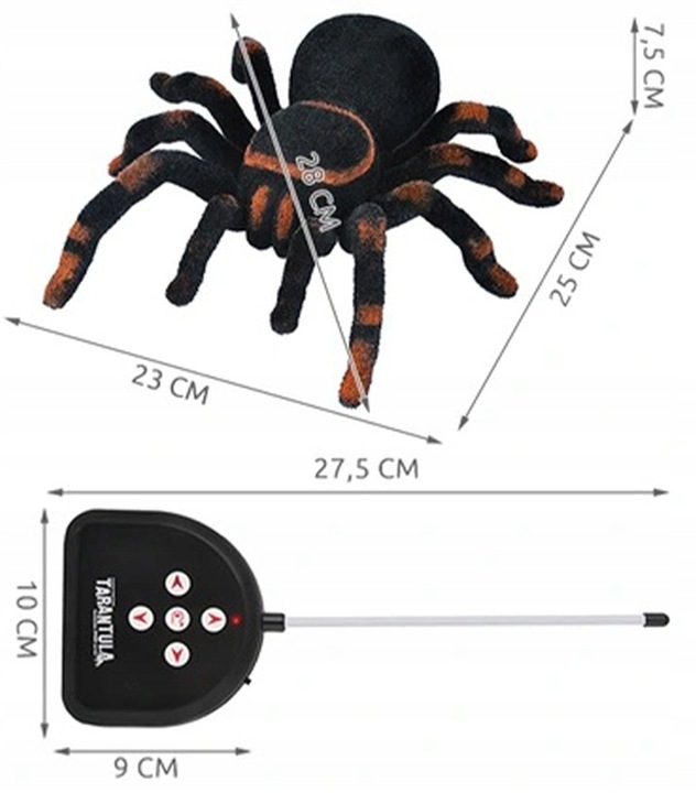 PAJĄK ZDALNIE STEROWANY LED NA PILOT DUŻY TARANTULA ZABAWKA DLA DZIECI