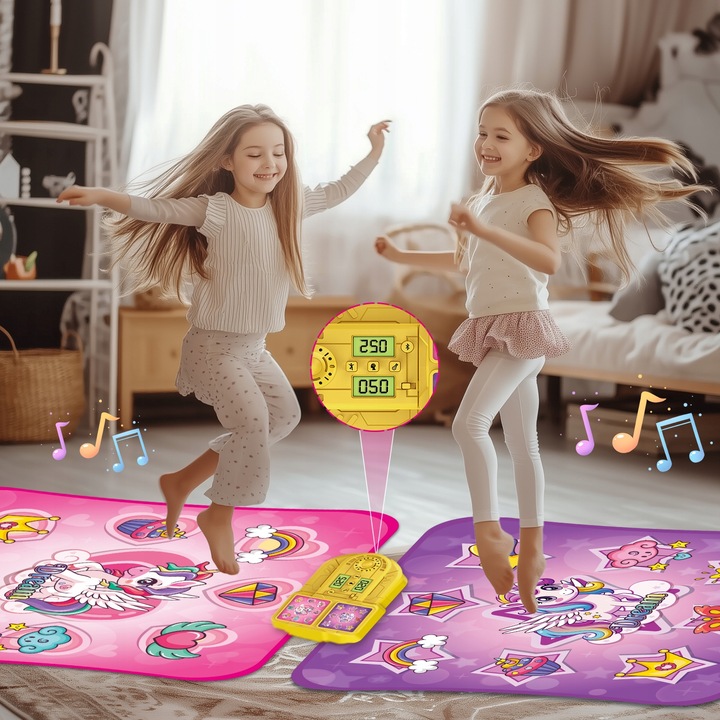 MATA DO TAŃCZENIA MUZYCZNA DLA DZIECI INTERAKTYWNA LED BLUETOOTH 9 × POZIOM