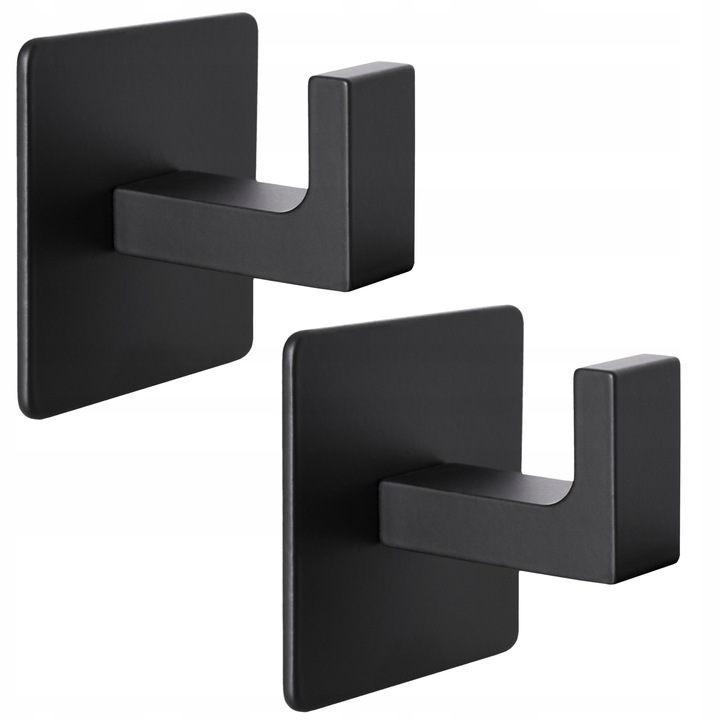 2x WIESZAK ŁAZIENKOWY KUCHENNY NA RĘCZNIKI CZARNY LOFT PRZYKLEJANY NA KLEJ