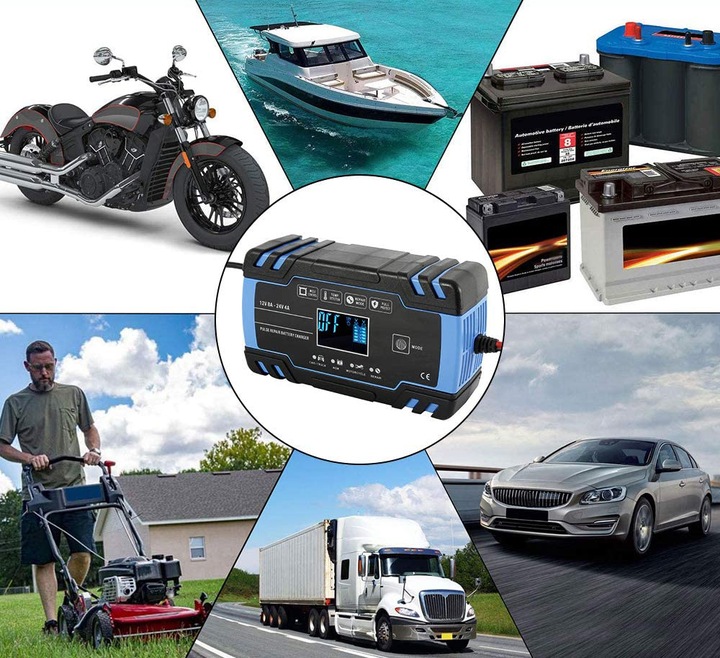 PROSTOWNIK AUTOMATYCZNY SAMOCHODOWY FUNKCJA NAPRAWY DO AKUMULATORÓW 12V 24V