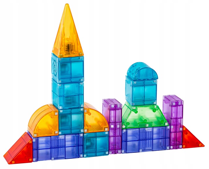 KLOCKI MAGNETYCZNE ŚWIECĄCE KONSTRUKCYJNE Kreatywne Edukacyjne 94 el 3D