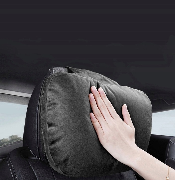 Poduszka Samochodowa Pod Szyję Głowę Kark Podróżna Zagłówek Zamszowa 2szt