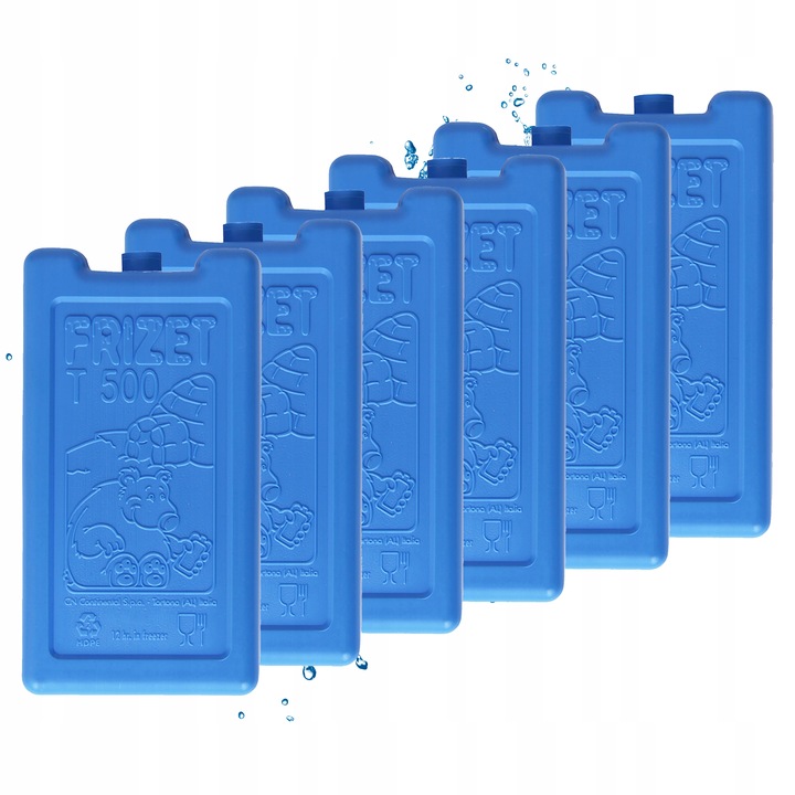 Wkłady chłodzące do lodówki turystycznej torby termicznej FRIZET 6x 500 ml