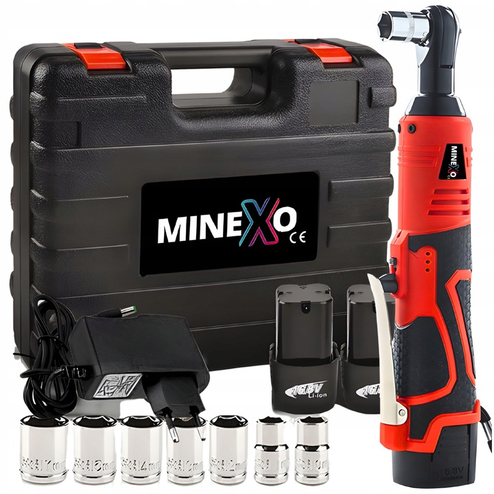 KLUCZ UDAROWY AKUMULATOROWY GRZECHOTKA 16,8V + 2x BATERIA + 7 NASADEK 3/8