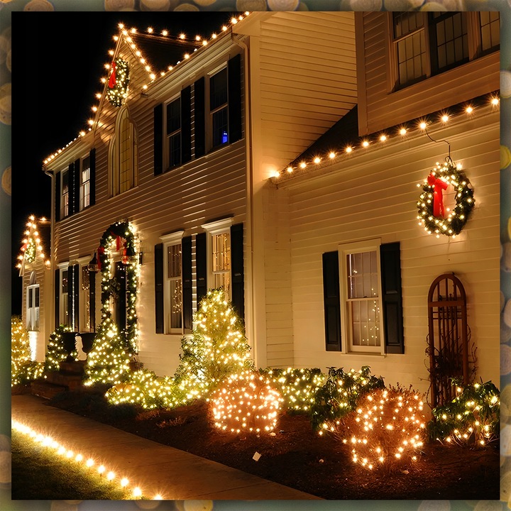 LAMPKI CHOINKOWE BIAŁY CIEPŁY 200 LED FLASH GRUBE WEW/ZEW NA CHOINKĘ 15M