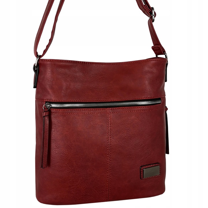 Torebka Damska Listonoszka Bordowa Torba Worek Na Ramię Długi Pasek Lekka