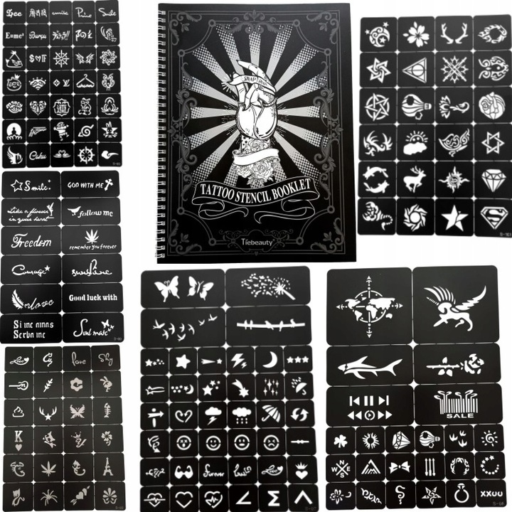 Tatuaże brokatowe SZABLONY 373 SZT KATALOG DLA DZIECI I DOROSŁYCH