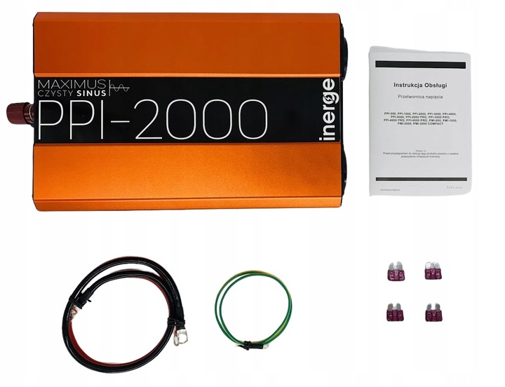 PRZETWORNICA NAPIĘCIA MAXIMUS 12V 230V 2000VA 1000W CZYSTY SINUS QC 3.0 LCD