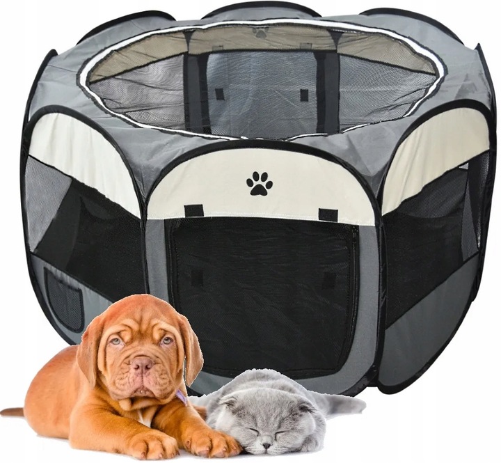 DUŻY SKŁADANY KOJEC ZAGRODA LEGOWISKO KLATKA DLA PSA KOTA SZCZENIĄT 125 XXL