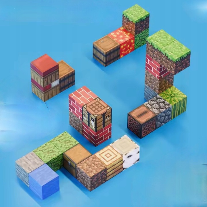 Klocki Magnetyczne Minecraft Sześciany 100 szt.
