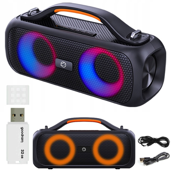 Głośnik Bluetooth Przenośny MANTA SPK216 USB GOODRAM 32GB XBASS Radio TWS