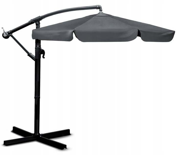 Parasol Ogrodowy Duży Składany z wysięgnikiem pokrowiec 6 segmentów Ø 350cm