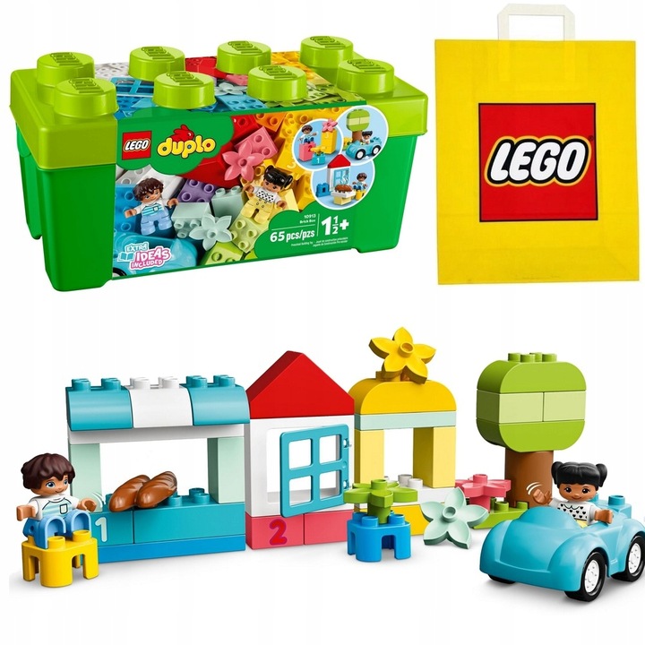 LEGO DUPLO 10913 Skrzynka klocków Pudełko KLOCEK + Torba LEGO na prezent