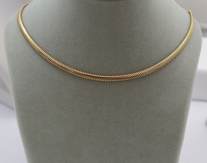 ZŁOTY PEŁNY ŁAŃCUSZEK DAMSKI ŻMIJKA Z ZAWIESZKĄ PR. 925 585 + GRAWER GRATIS