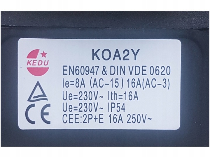 WYŁĄCZNIK włącznik SILNIK 1 faz. 230V KOA2Y KEDU jednofazowy przekaźnik JD4