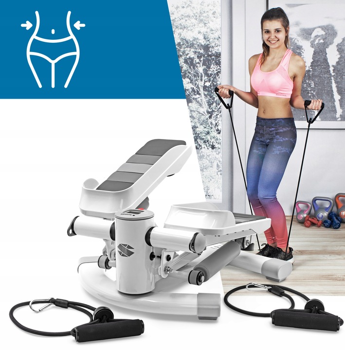 STEPPER SKRĘTNY step 2w1 steper z LINKAMI do ćwiczeń schody LICZNIK LCD