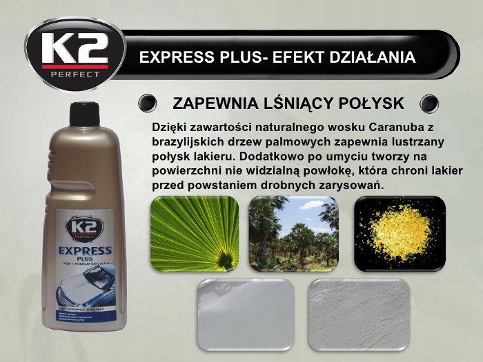 K2 EXPRESS PLUS SZAMPON samochodowy Z WOSKIEM do mycia auta 5000ml 5L