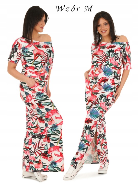 F370 maxi SUKIENKA rozcięcie WZORY