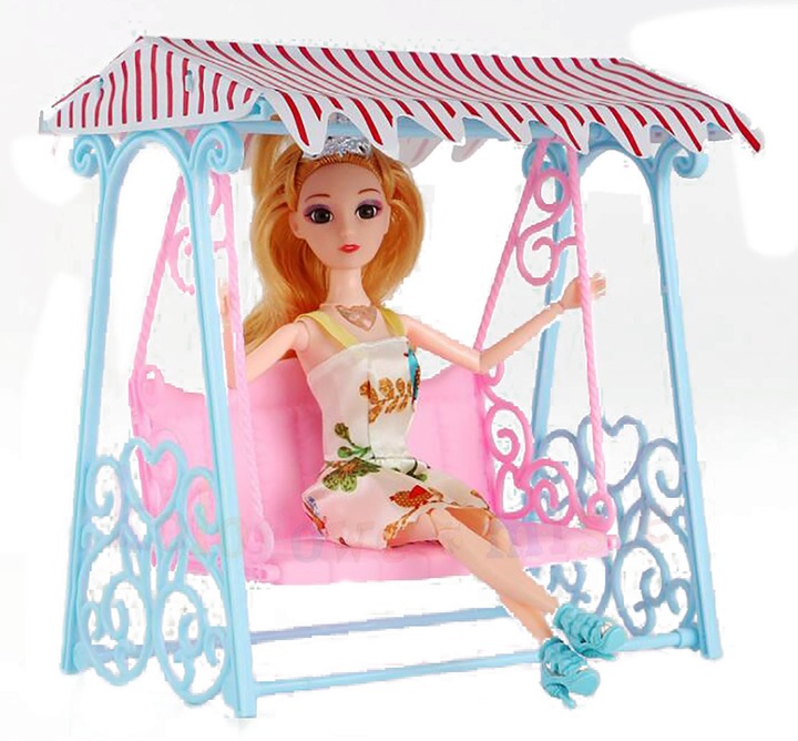 HUŚTAWKA MEBELKI 1866 domek dla lalek do domku zestaw meble akcesoria