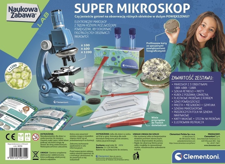 Clementoni Naukowa Zabawa Super mikroskop 50755