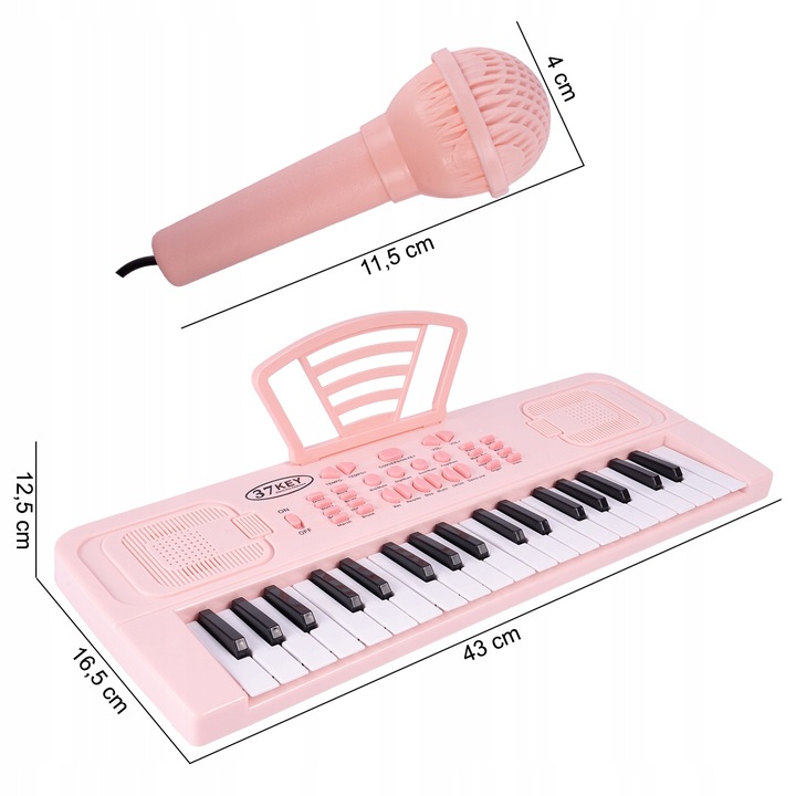 ORGANY PIANINO ELEKTRONICZNE MIKROFON 37 KLAWISZY DEMO KEYBOARD DLA DZIECI