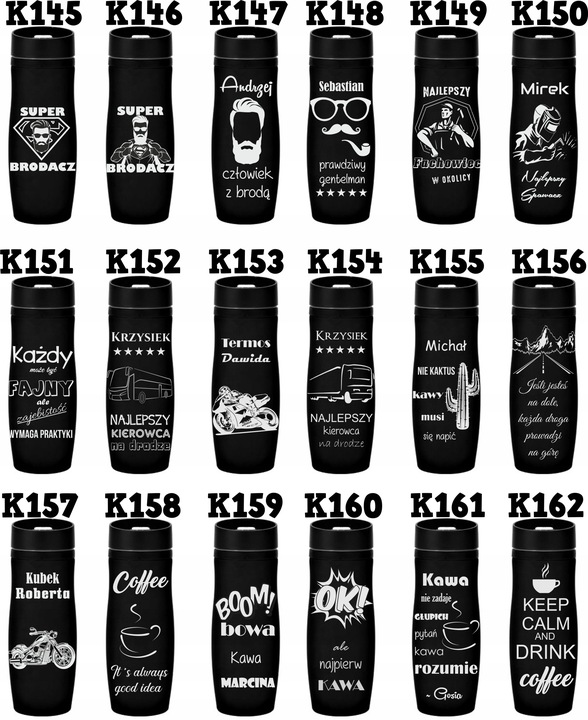 KUBEK TERMICZNY Z GRAWEREM PREZENT WALENTYNKI DZIEŃ KOBIET