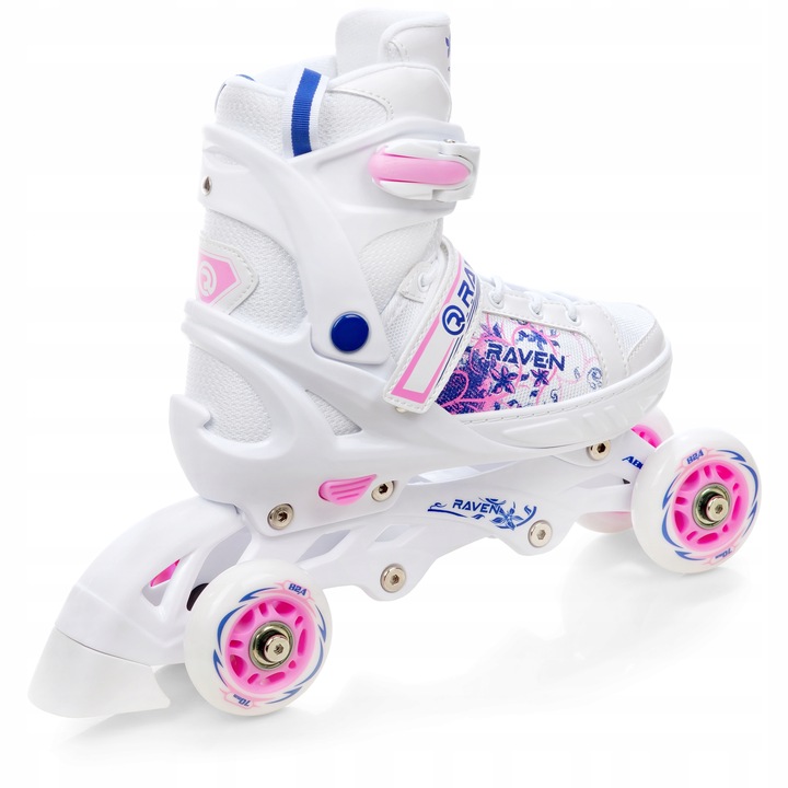 Rolki Łyżwy Wrotki 4w1 Regulowane RAVEN Meia 31-35 Kółko LED