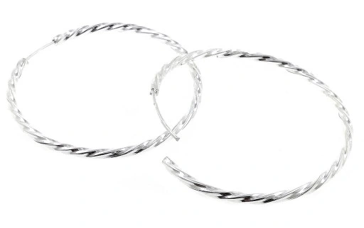 KOLCZYKI SREBRNE 925 DAMSKIE KOŁA KÓŁKA KRĘCONE MODNE 2,3 CM + SREBRO 925