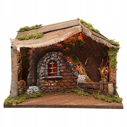 Piękna Stajenka Szopka Bożonarodzeniowa- 42x19x30cm do fig. o wys. 12-15cm
