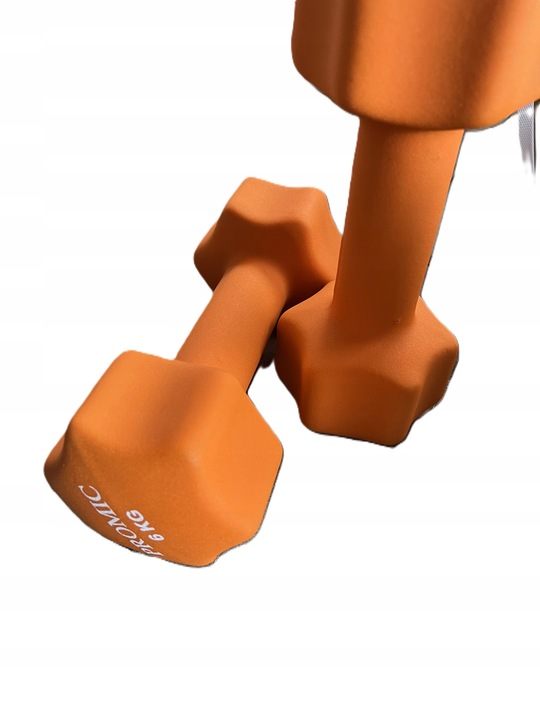 Hantle Zestaw 12KG żeliwo w gumie pomarańczowe 2 X 6kg PROMIC