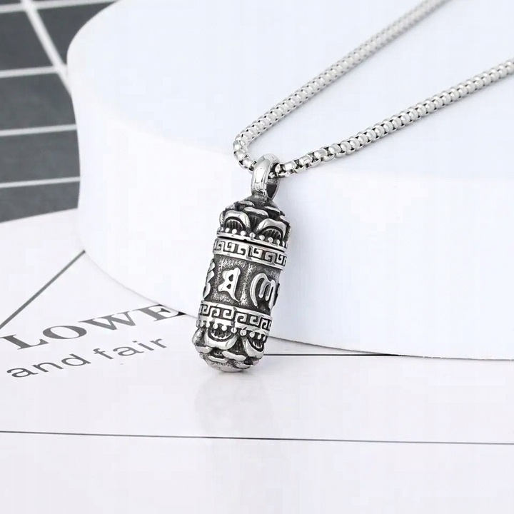 NASZYJNIK MĘSKI SEKRETNIK SREBRNY WISIOREK OTWIERANY STAL CHIRURGICZNA 316L