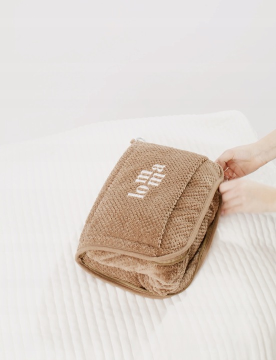 Koc podróżny 2w1 koc i poduszka w jednym do samolotu auta pociągu