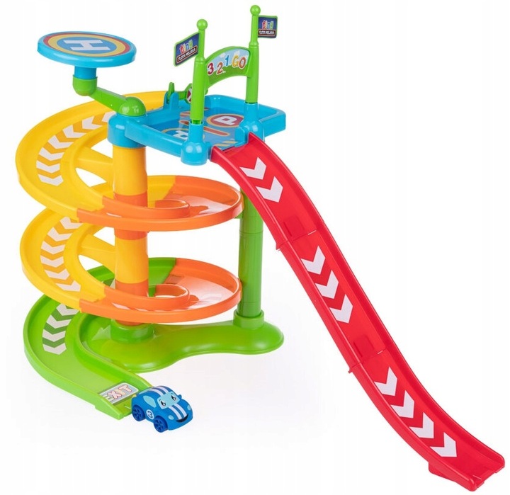 Dumel Flota Miejska Zjeżdżalnia z miękkim AUTKIEM parking 12m+