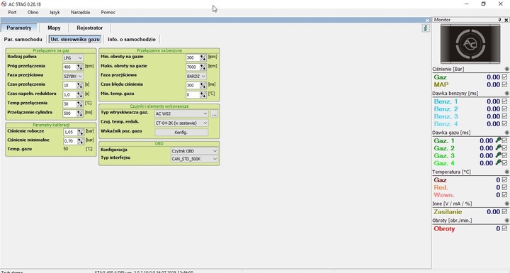 PROFESJONALNY INTERFEJS gazu LPG USB 11 złącz