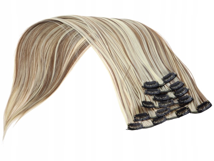 DOCZEPIANE WŁOSY Jak Naturalne Clip In Dopinki Proste Długie 6 Taśm 60cm