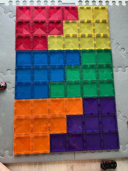 klocki magnetyczne prostokąty Rainbow Rectangle Pack 18 el. Connetix