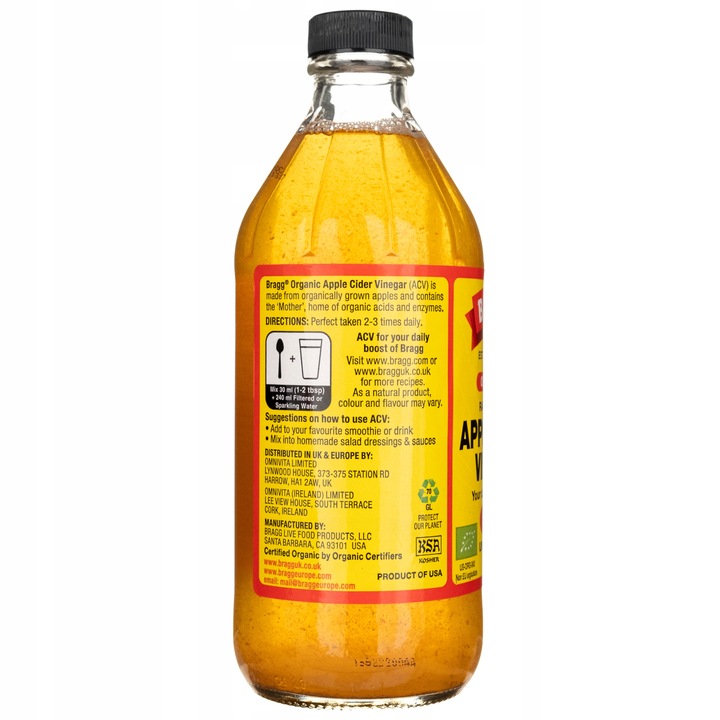 Bragg Organic Apple Cider Vinegar Organiczny Ocet Jabłkowy 473 ml