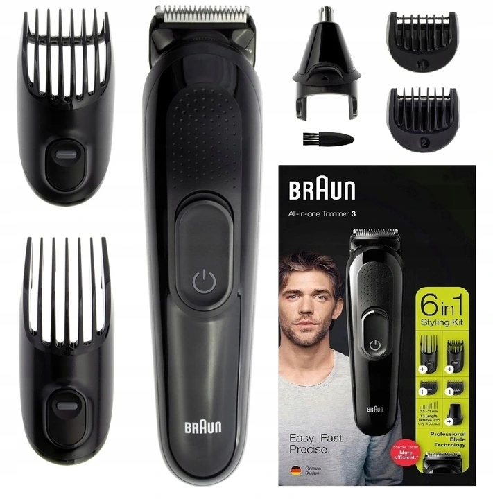 BEZPRZEWODOWA golarka TRYMER do ciala zarostu włosów BRAUN Sharp Blades