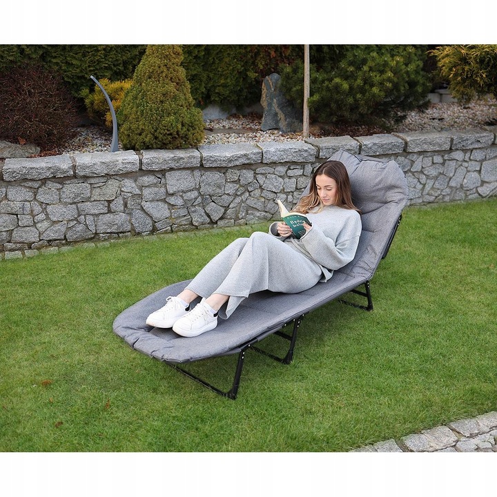 Leżak Solidne Składane Łóżko Turystyczne Kempingowe Regulowane Polowe 200cm