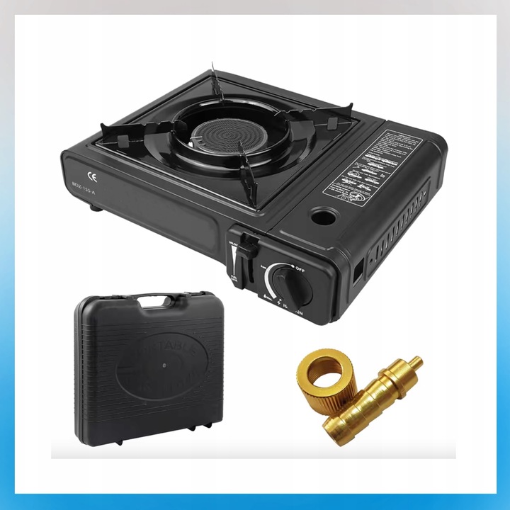 KUCHENKA TURYSTYCZNA GAZOWA CERAMICZNA PRZENOŚNA 2W1 + REDUKTOR Z WALIZKĄ
