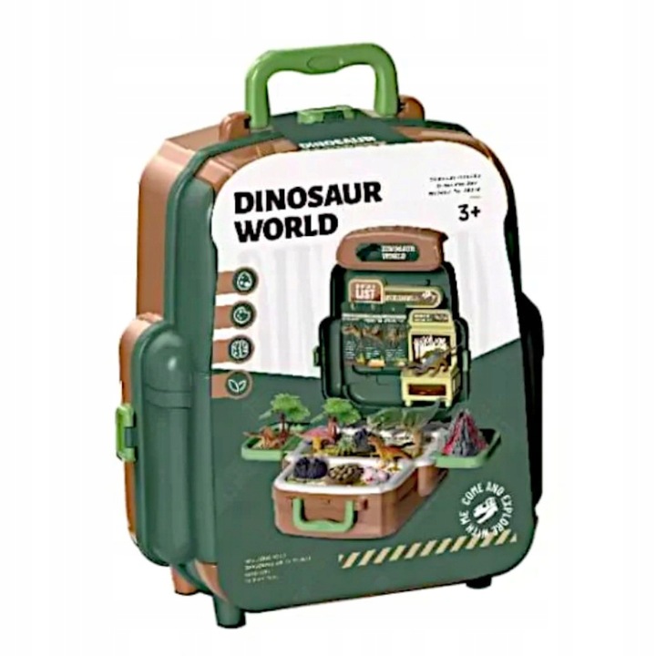 DINOZAURY W PLECAKU T-REX FIGURKI DINO ZESTAW ODKRYWCY ZABAWKA PREZENT