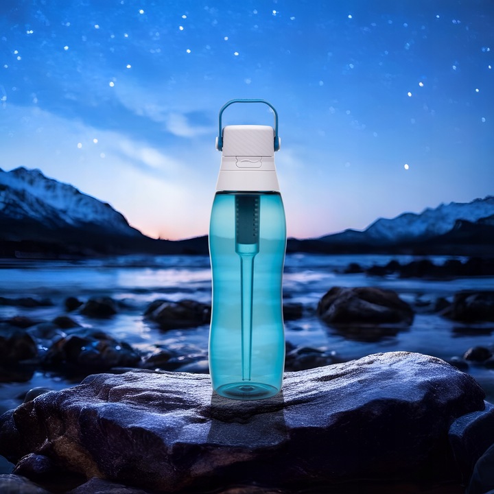 Butelka Filtrująca Na Wodę Bidon Aqualogis Aqua&Go Tritan - Granatowa 750ml