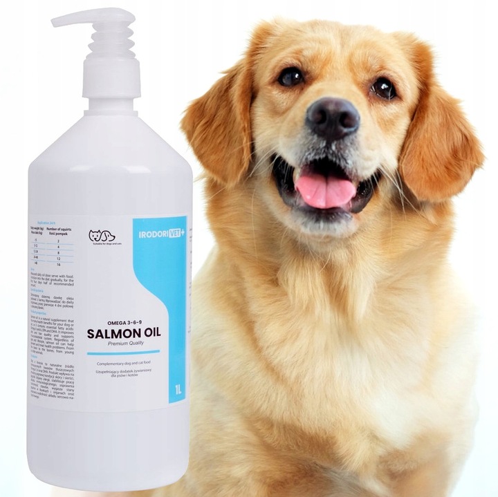 OLEJ SZKOCKI Z ŁOSOSIA DLA PSA I KOTA Salmon Oil Omega 3 Omega 6 1000 ml