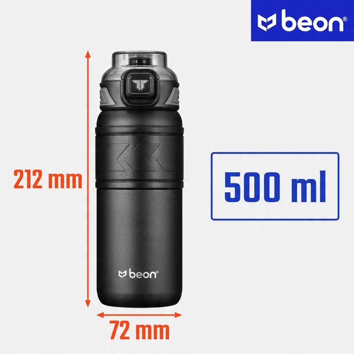 KUBEK TERMICZNY NA KAWĘ HERBATĘ DO SAMOCHODU SZCZELNY ANTYPOŚLIZGOWY 500 ml